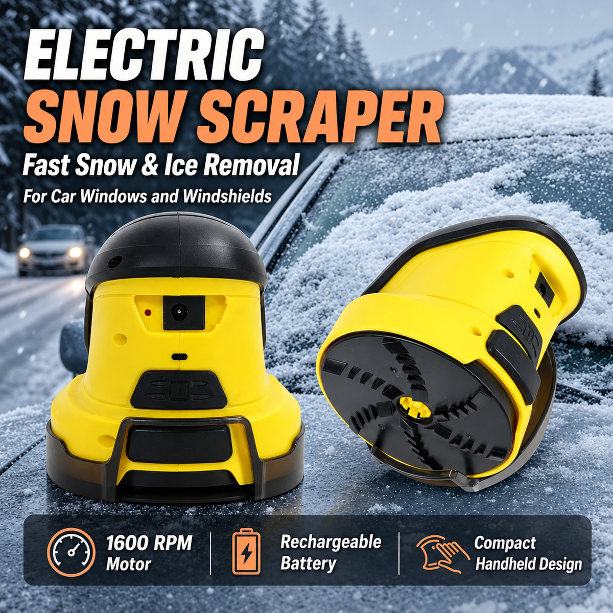 USB Rechargeable Electric Car Window Ice Snow Frost Scraper Remover