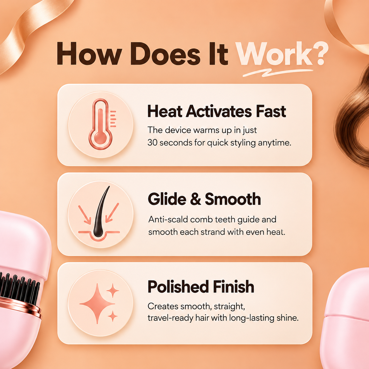 Mini Cordless Hair Straightener & Curler: Pocket-Size, Heats in Under 1 Minute