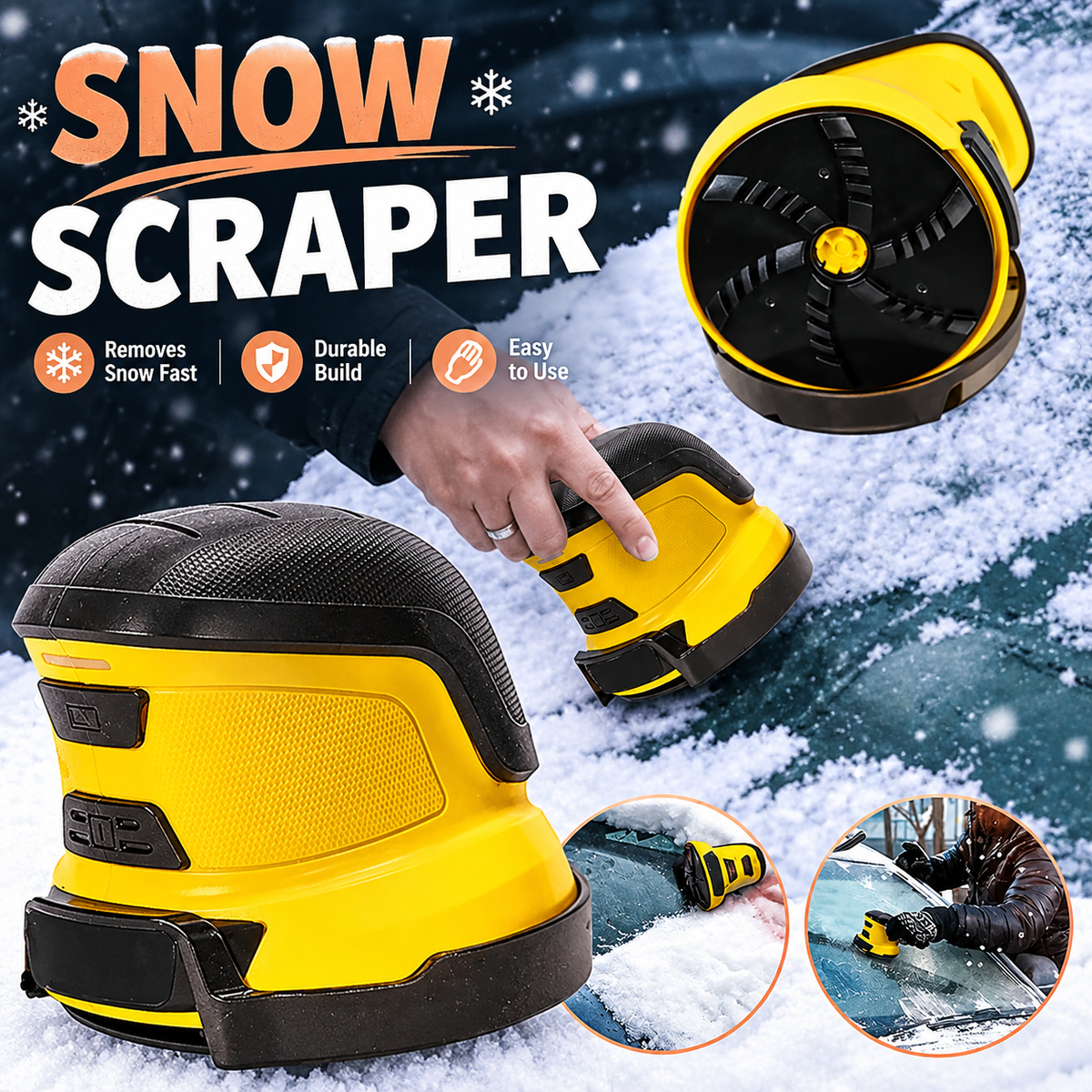 USB Rechargeable Electric Car Window Ice Snow Frost Scraper Remover